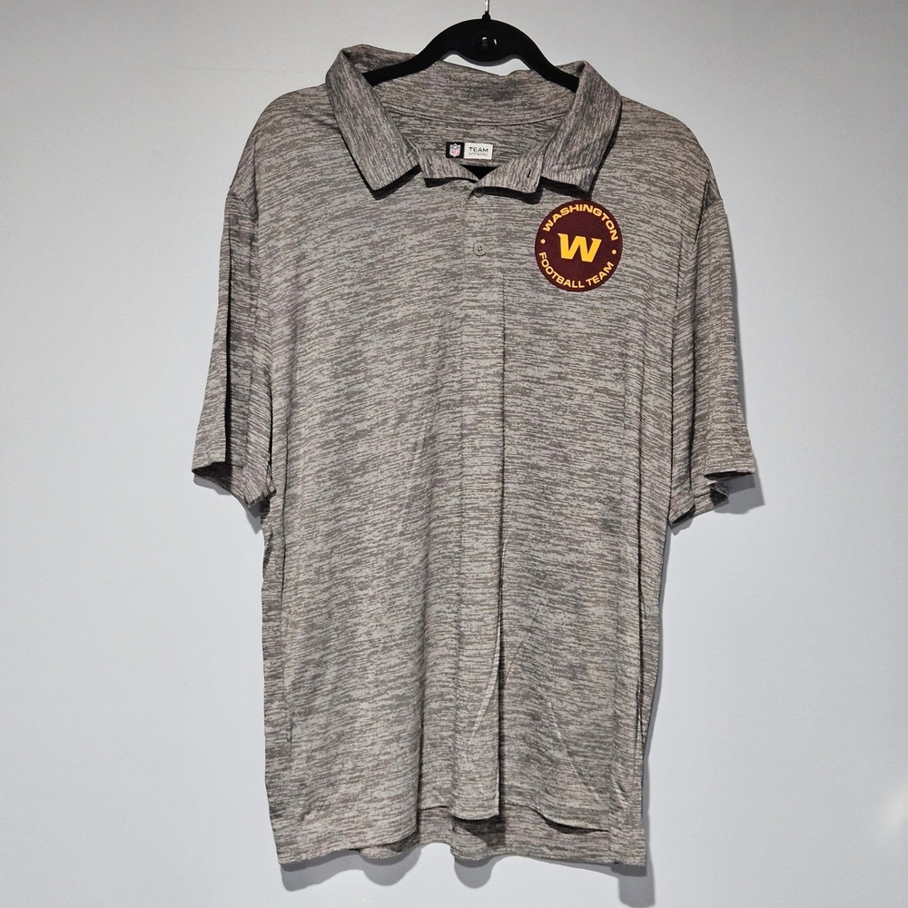 Washington Football Team NFL Team Apparel Mens XL Heathered Gray Polo Shirt NWOT